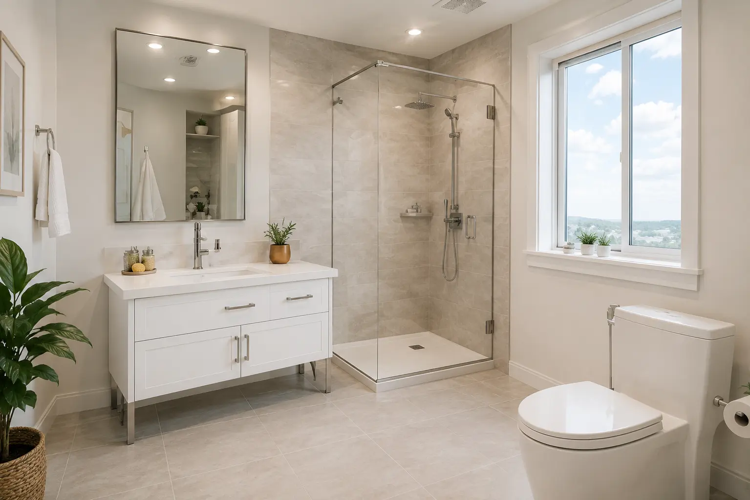 Hero image showing a beautiful bathroom.