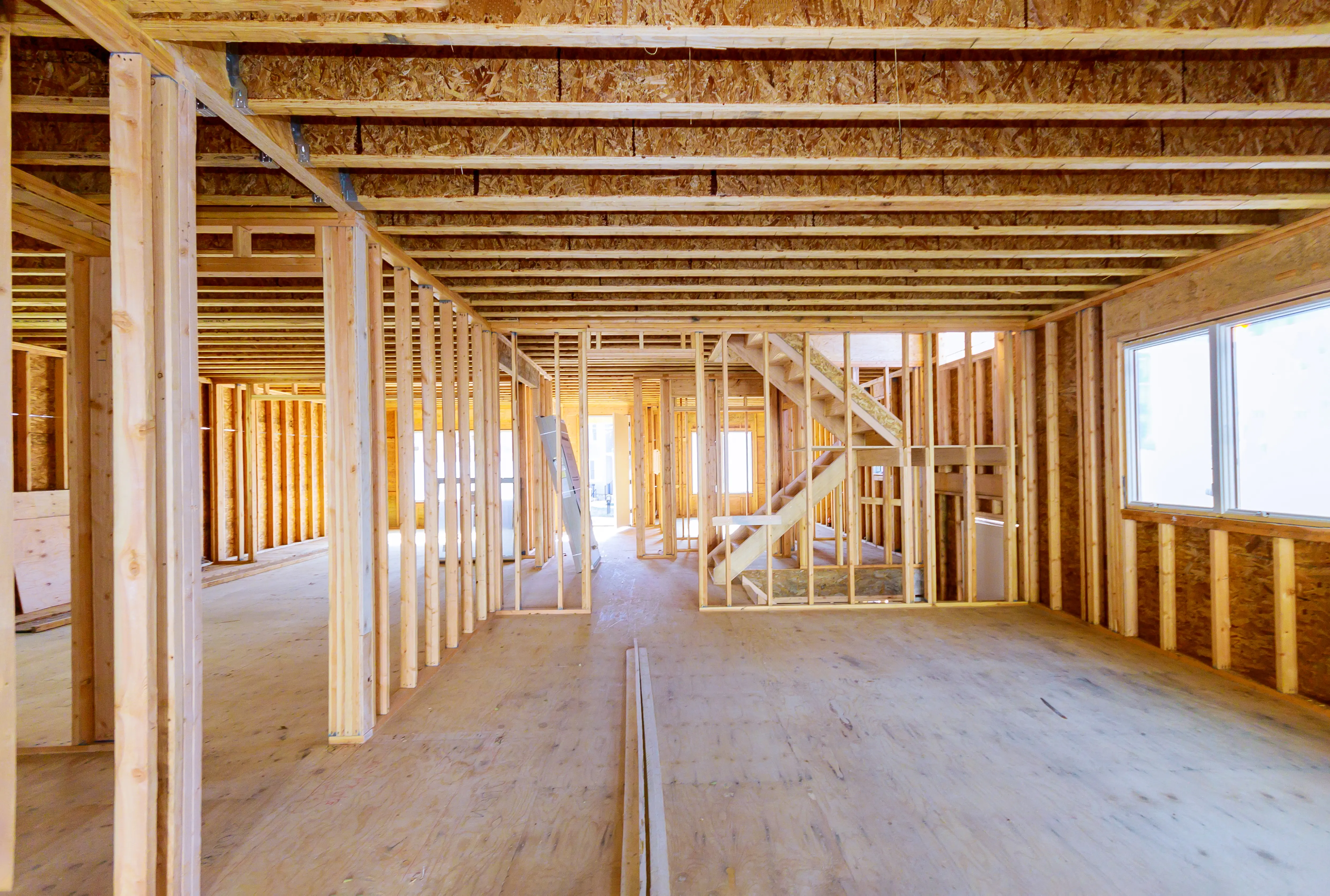 Image showing the framing of a new house.